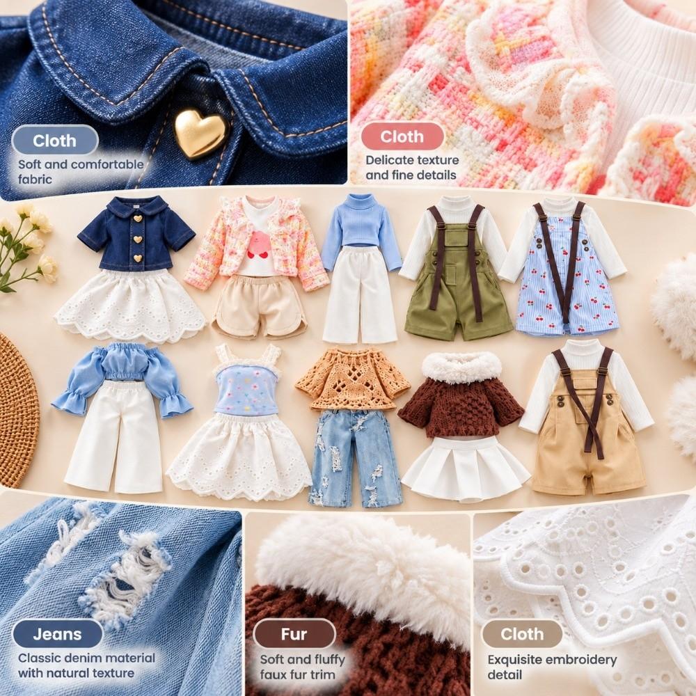 Fashion Sweater Pleated Skirt Set Princess Dresses For Blythe Doll/For OB24 OB22 Small 1/6 Dolls