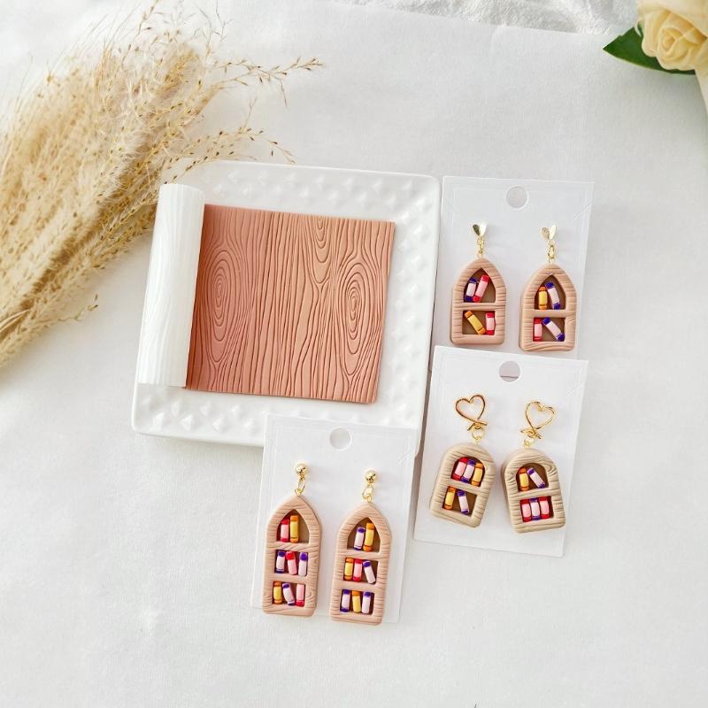 Wood Grain Texture Roller with High Precision for Making Soft Pottery and Clay Earrings Polymer Clay Tools