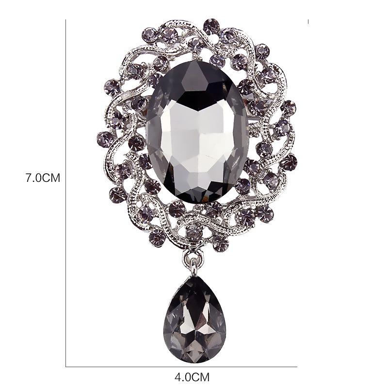 European & American Crystal Teardrop Brooch Zircon Pin Accessory