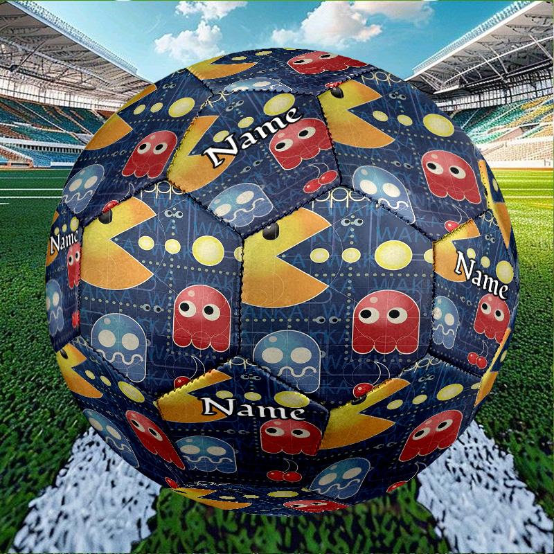 Custom Name Personalized PAC-A Print Size 5 Soccer Ball Training & Match Football, for Team, Kicking, Gift for Football Enthusiasts
