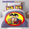 Son Goku Pattern Bedding,Quilt Set Quilt Cover Pillowcase Home Birthday Gift (1 * Duvet Cover + 2 * Pillowcase, Without Core)