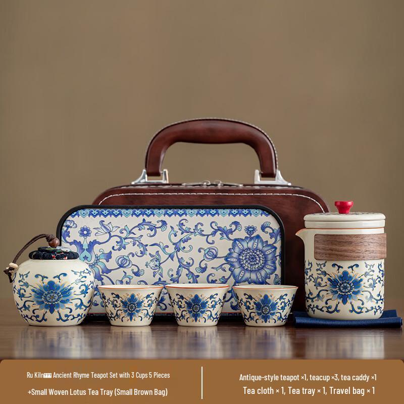 

Minguan White Porcelain Portable Outdoor Tea Set