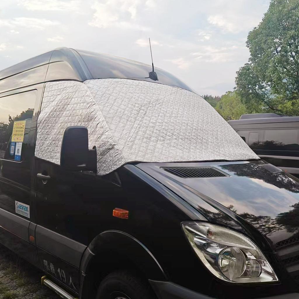 Windshield Cover For Mercedes-Benz Sprinter 2006-2018 / 2018-2025 VW Crafter, 600D Oxford Weatherproof Anti-Theft Snow Cover