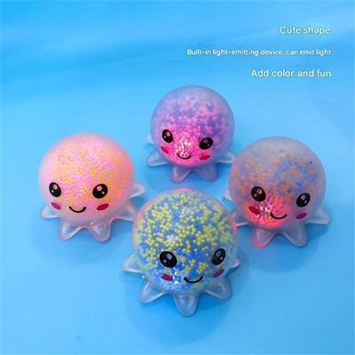 Light Glowing Squid Vent Ball Squeeze Decompressions Toy Bubble Octopus Ball Stress Easing Toy Birthday Gift For Kids Child