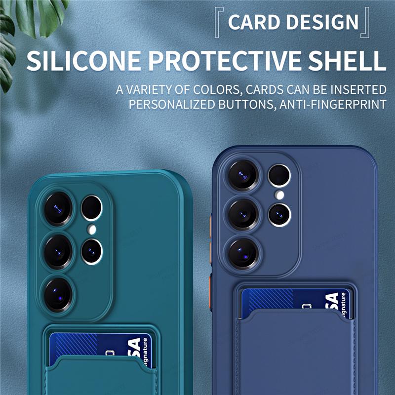 Funda Soft Back Silicone Wallet Case For For Samsung Galaxy S26 S25 S24 S23 S22 S21 Ultra Plus FE Edge Card Holder Cover