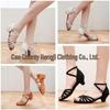 New Style Girls' Latin Dance Shoes with Soft Sole and Flat Heel