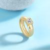 Nabest Fine Jewelry 18k Gold Plated   CopperChunky Ring GRA Certificate Ict Out VVS D Color Moissanite Women Ring
