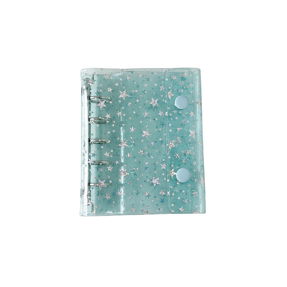Iridescent Star Binder: Transparent M5 Ring Notebook & Diary
