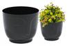 Black Plastic Flower Pot Atena 14x12.5 Cm