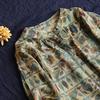 Women Cotton Linen Shirt Vintage Oversized Floral Print Blouses Harajuku Raglan Sleeve Loose Ladies Casual Button Up Shirts Tops