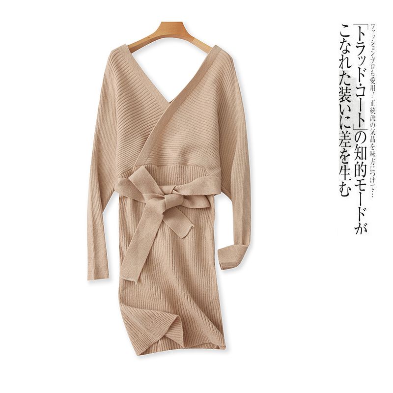 

Шерстяная юбка Осень и Зима Новая Внешняя Торговля Женская Одежда Мода Перекрестный V-образный вырез Пуловер Длинные рукава Завязка на талии Сумка на бедре Юбка-карандаш 26117 Khakis C- 8-22-3 All yards