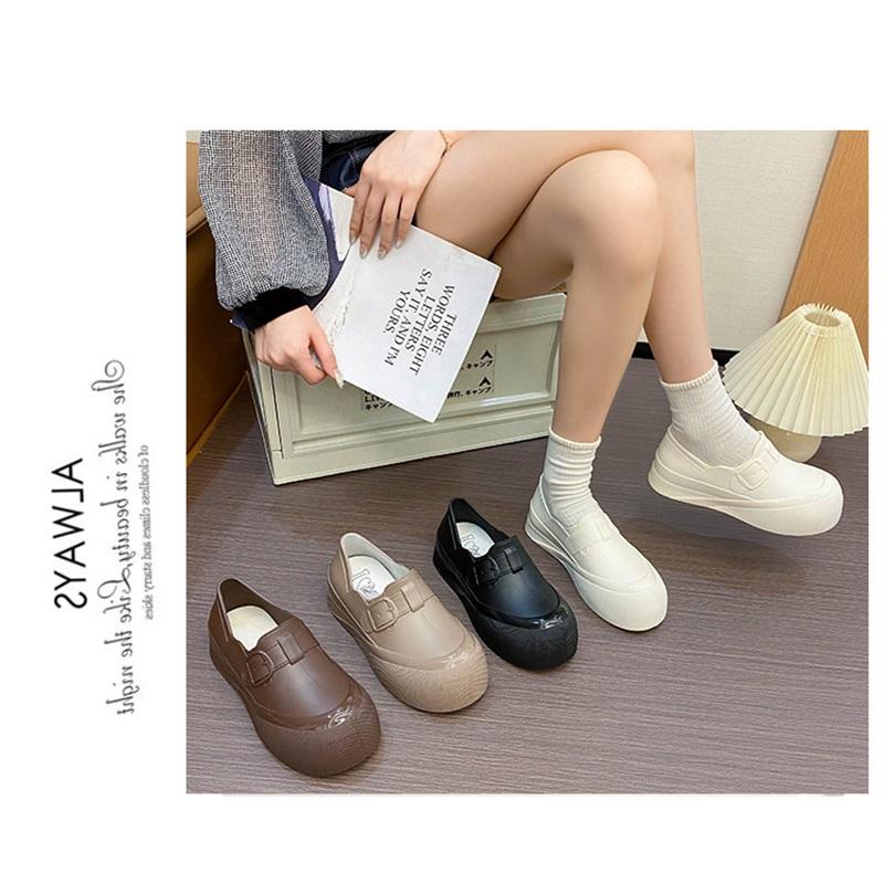 Female Fashion Outdoor Waterproof Anti Slip Thick Soled Wear Resistant Short Tube Rain Shoes Rubber Shoes