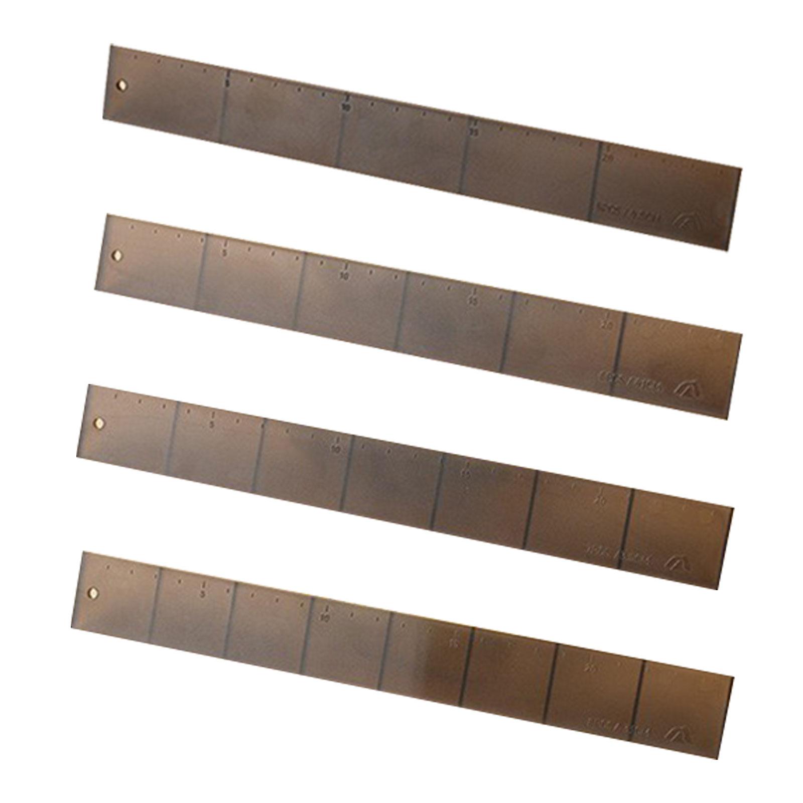 4Pcs Biscuit Cake Rolling Mold Professional Clear Graduated Scale Balance Ruler for Kitchen Wedding Restaurant Pastry Pizza marrone