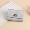 Zipper Coin Purse White Card Holder Women'S Wallet Silver Oil Leather Wallet For Daily Use Casual Outings Travel