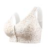 New Soft Cotton Thin Cup Front Buckle Underwear Women's Printed Lines No Steel Ring Vest Type Large Size Bra