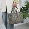 WTEMPO Aluminum Foil Insulated Work Hand-carried Lunch Bags Canvas Lunch Box Handbags Ethnic Style Retro Mommy Bags