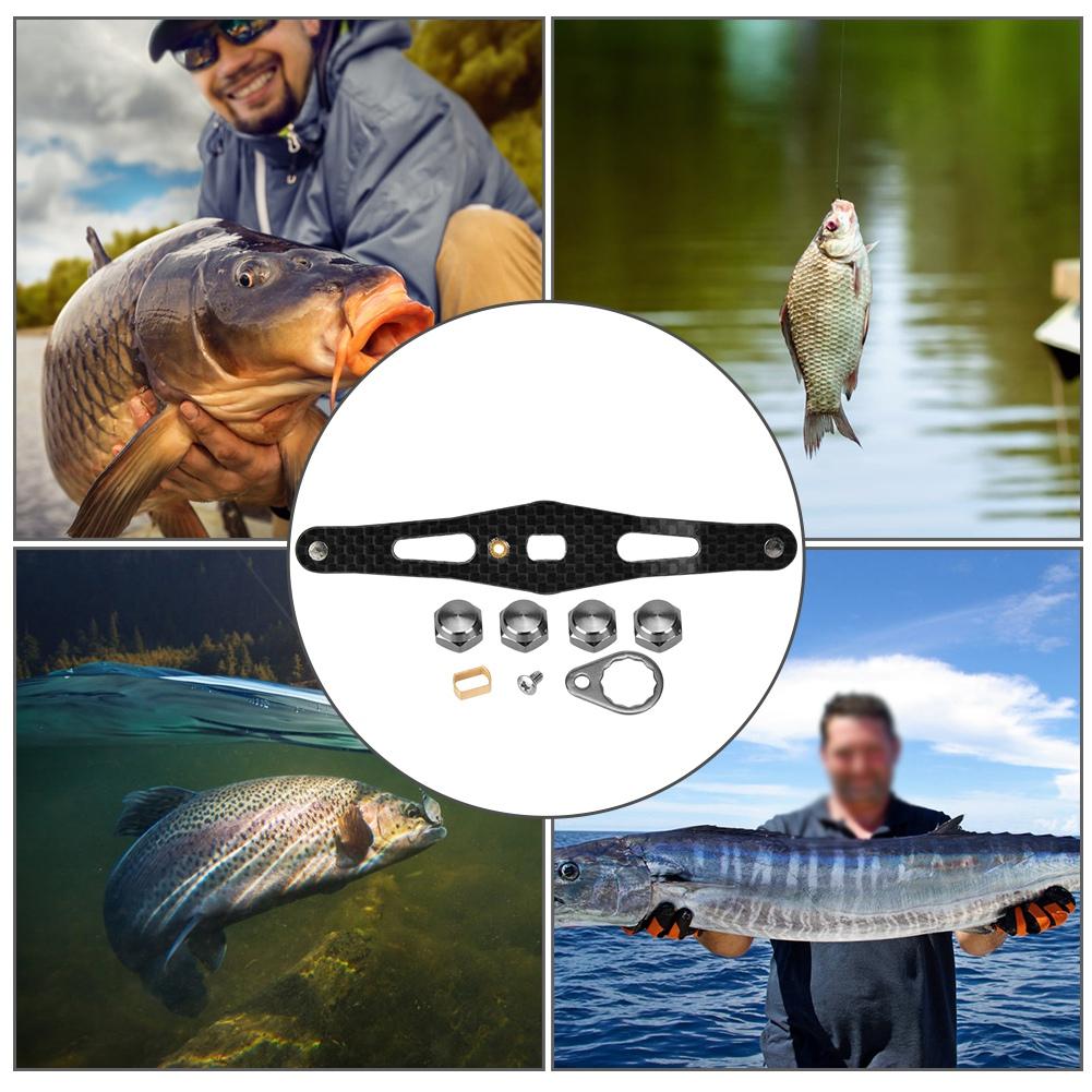 Carbon Fiber Replacement Fishing Water Drop Reel Handle Rocker for Baitcasting(B 95mm)