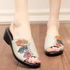 Fashion Female Shoes Peep Toe Low Slippers Flat Med Slides On A Wedge 2025 Soft Fabric Rome Hoof Heels PU Rubber Casual Scandals