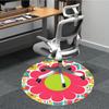 1pc Flower Pattern Chair Carpet for Office, Round Non Slip Durable Large Size Office Carpet, Suitable for Office