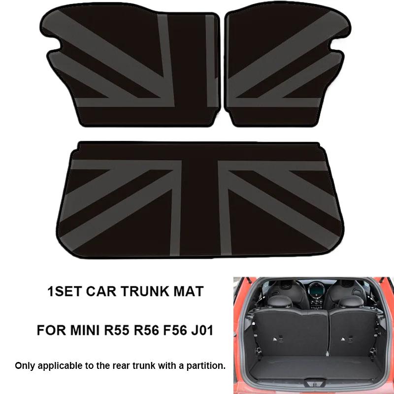 Car Rear Trunk Mat Cargo Liner For MINI Cooper R55 R56 F56 J01 For Clubman Electric Hardtop Hatchback Hatch Leather Custom