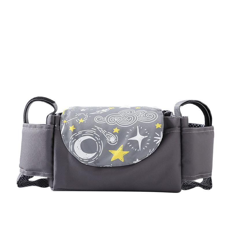 Baby Stroller Organizer Bag With Oxford Fabric Multiple Storage Pouch For Bottle And Water Cup Holding