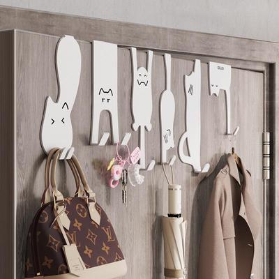 Estante con Ganchos para Puerta sin Perforaciones: Colgador de Pared para Armario de Cocina para Ropa, Sombreros, Llaves.