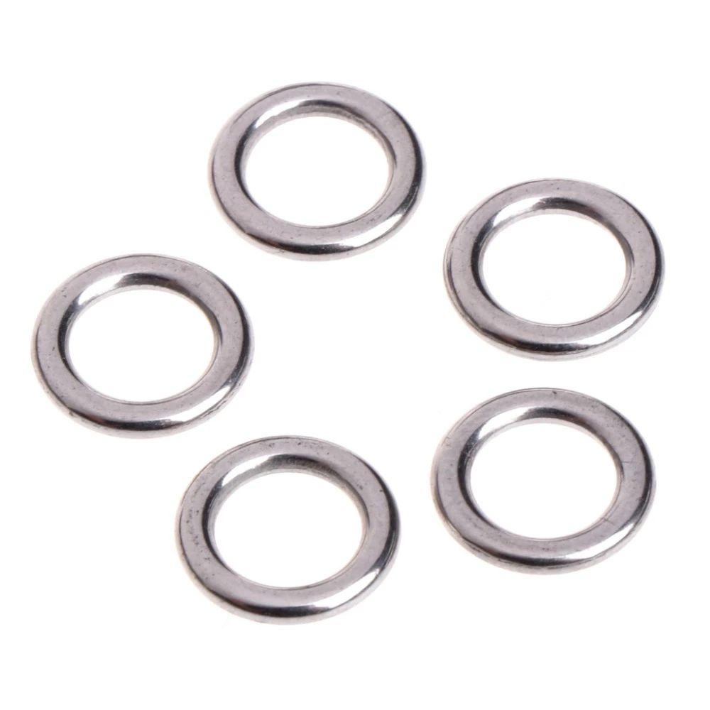 Fishing Tackle 304 Stainless Steel Lead Jigging Snap Split Rings Tackle Connector Fishing Rings
