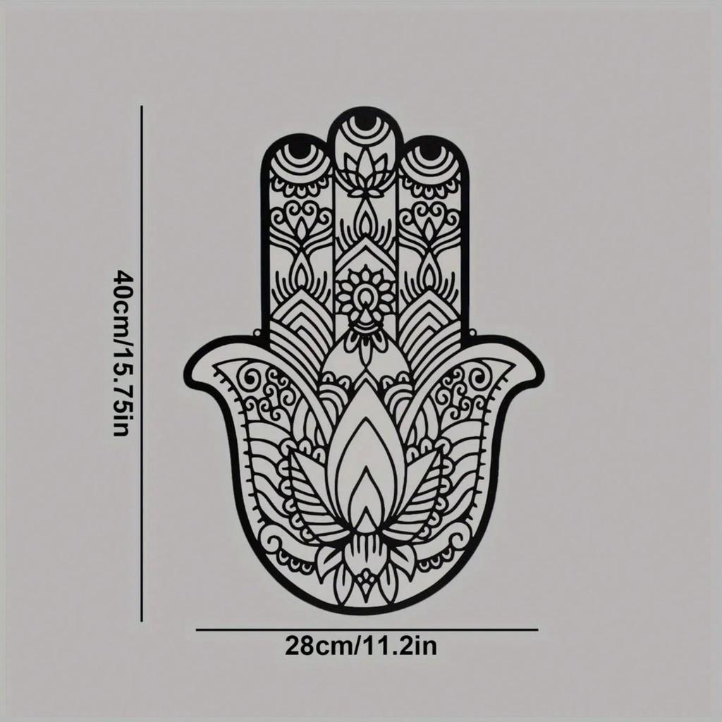 Metal Wall Decor Sacred Geometry Zen Art Hamsa Hand Home Ornament