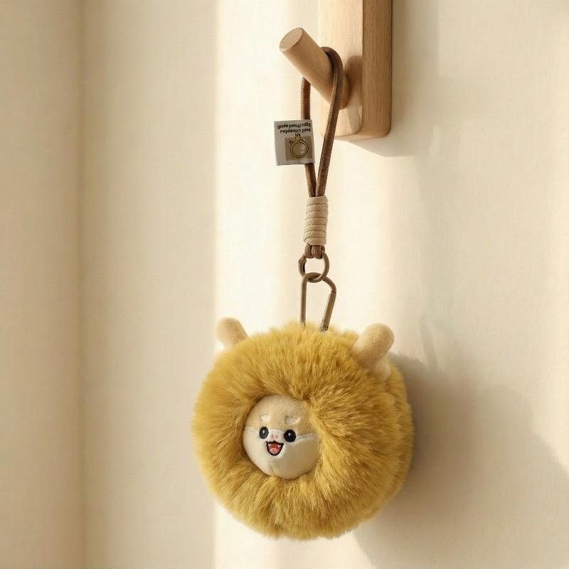 Plush Zodiac Animal Keychain With Soft Polyester Filling For Backpack Or Bag Decor
