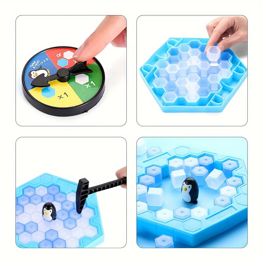 Salvar Pingüino Rompehielos Juego, Pingüinos Atrapados en Hielo Juguete Rompehielos, Salvar Pingüino en Hielo Juego, Pingüino Rompehielos Juegos de Mesa de Puzzle para Niños con Cubos de Hielo