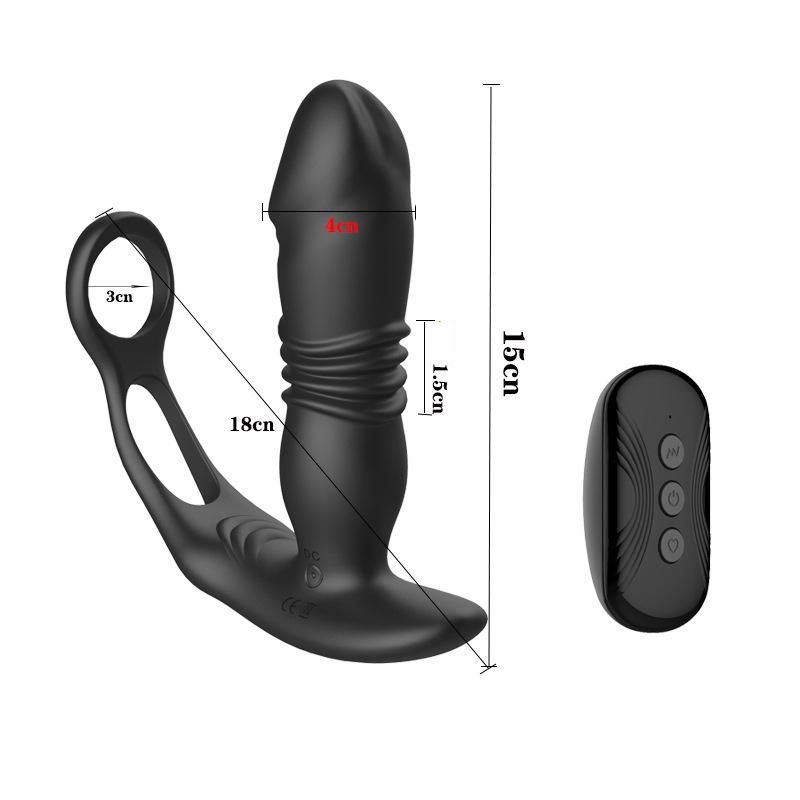 Mužský vtahovací masážní přístroj na prostatu Bezdrátový dálkový Anální Vibrátor Anální Zátka Vibrátor Penis Kroužek Dilda Zpoždění ejakulace Muži Sexuální hračky 18