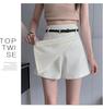 Women's High-Waist White A-Line Culottes Skirt - Spring 2025