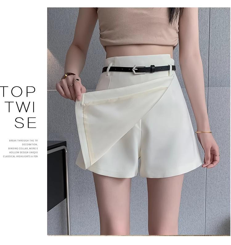 Women's High-Waist White A-Line Culottes Skirt - Spring 2025