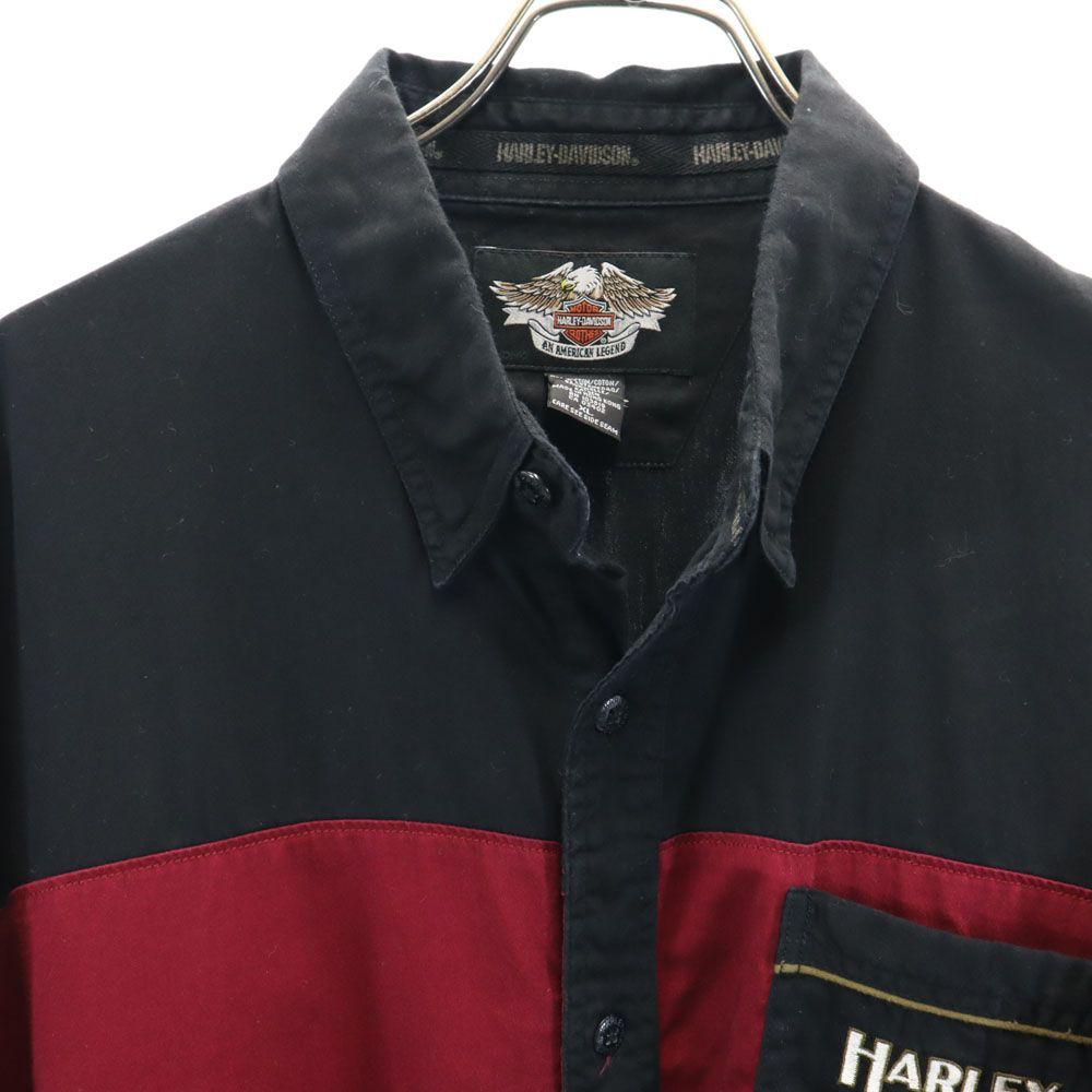 HARLEY DAVIDSON Back print Short sleeve Button down shirt XL Black series Men's Used
