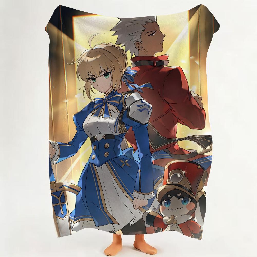 Game F Fate G Grand O Order  Flannel  Blanket Suitable for Sofa Living Room Bedroom