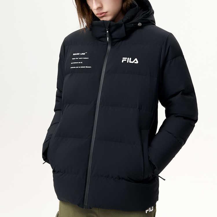 New FILA Sports Life Collection Down Jacket Winter Men's Jet Black F11M149901F-BK