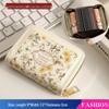 European & American Retro Oil Painting Women's Multi-Card Slot Holder - Large Capacity Card & Document Organizer