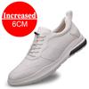 Men's Leather Sneakers Elevator Shoes Black Slip On Height Increasing Shoes Men Luxury 6/8CM Fashion Lift Casual Shoes