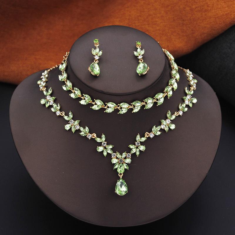 Gorgeous Jewelry Set for Women 3Pack Fashion Earrings Bracelets Choker Necklace Sets Accessory for Prom Bridal Wedding