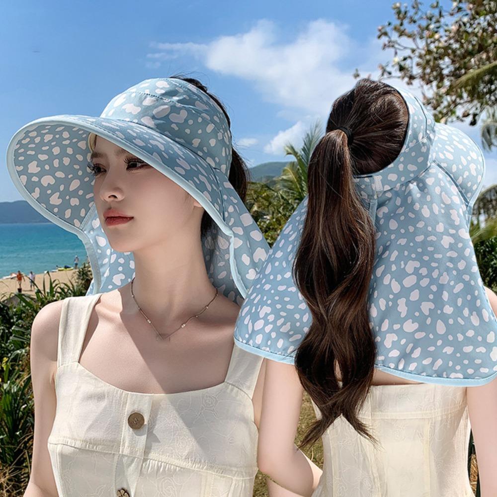 Large Brim Sun Hat Hollow Top Tea Picking Cap Fashion Shawl Hat Women Shawl