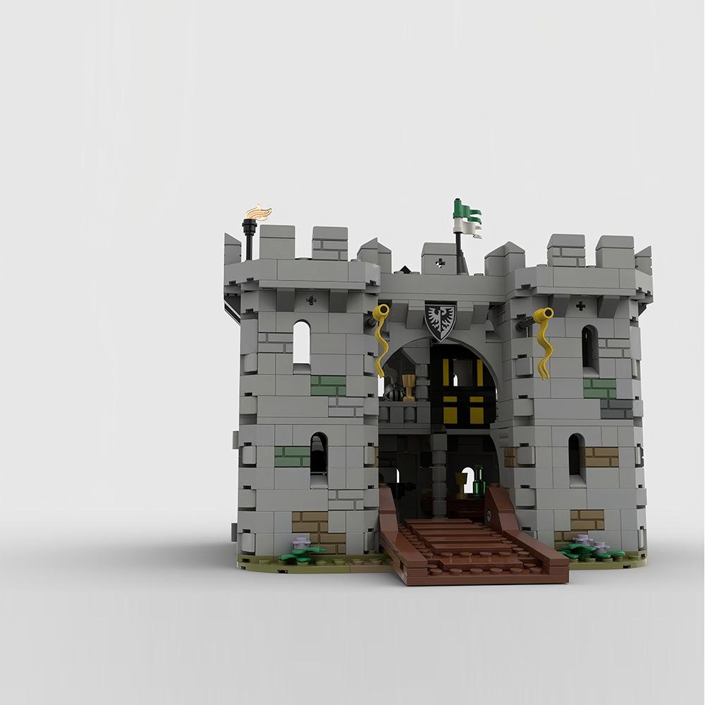 888PCS Black Falcon's Fortress Medieval Castle Black Falcons Model Building Blocks Bricks Children Birthday Toys Christmas Gifts