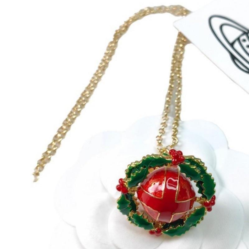 West Oma Dreidimensionales Saturn Planet Design Weihnachts-Halskette - Damenmode Schlüsselbeinkette Accessoire