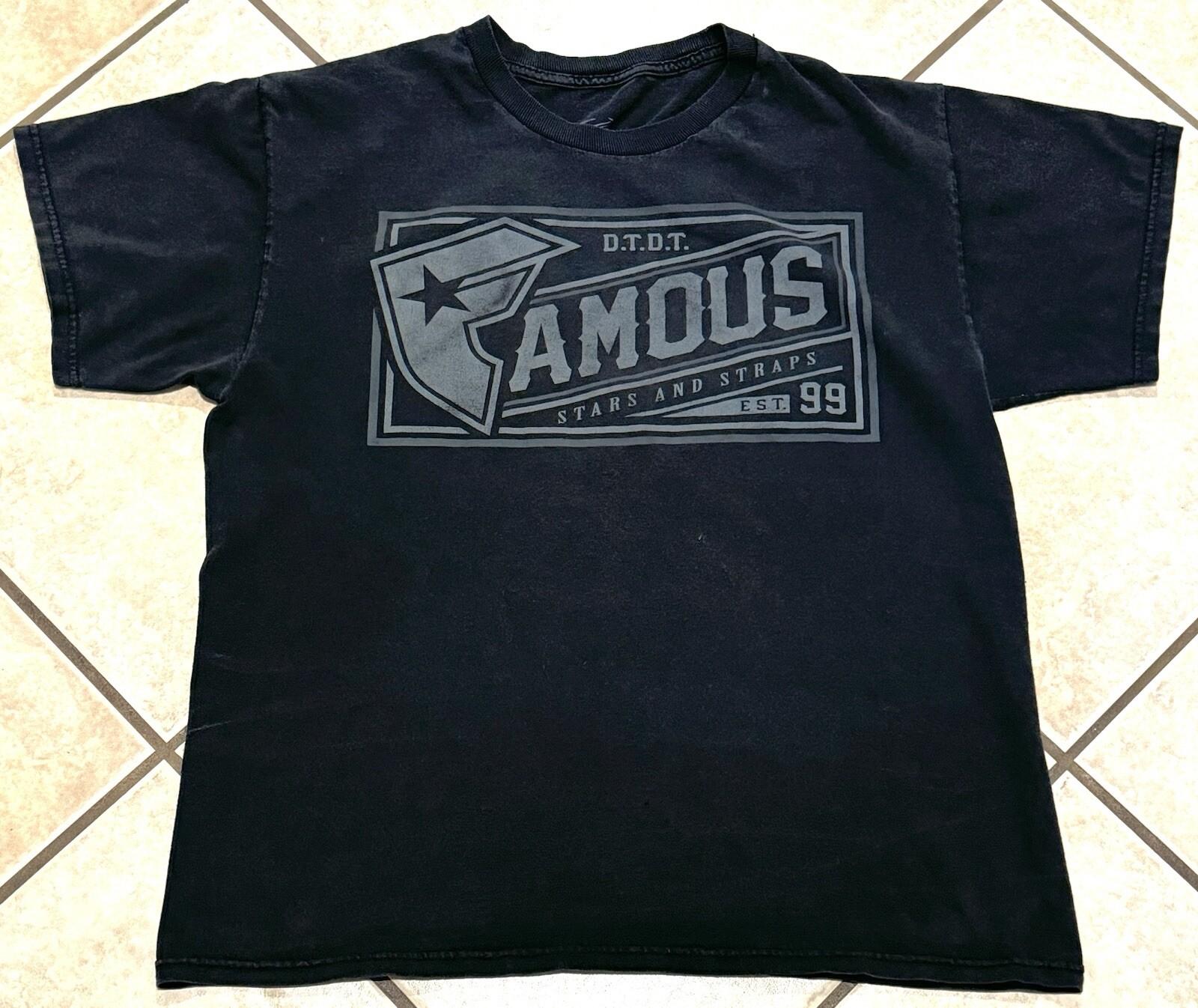 Famous Stars and Straps Men’s Large Black Faded Graphic Tee Y2K Unisex T-Shirt S