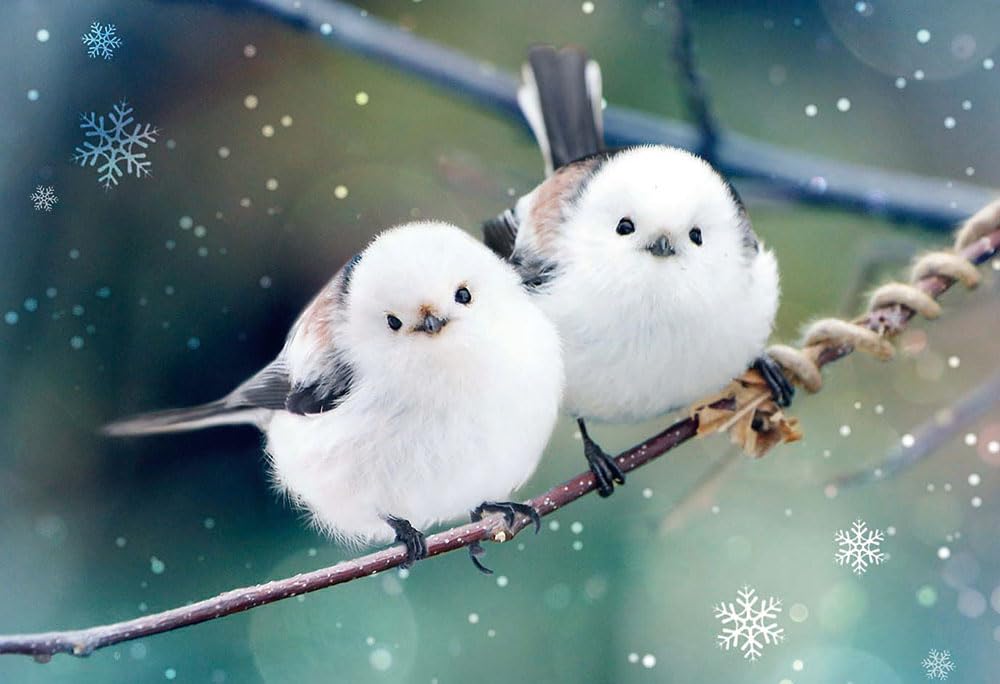 

[Made in Japan] Beverly 300-Piece Jigsaw Puzzle: Fluffy Long-tailed Tit (26 x 38 cm) 300-061