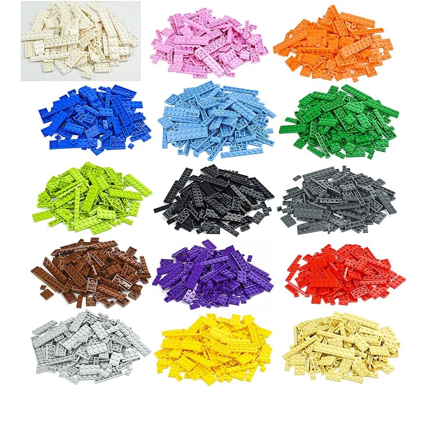 100Pcs Bulk Parts Thin Bricks 12 Size Mixed 15 Color Building Blocks Figures MOC Model Educational Construction Toy for Kid Gift