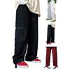 Herren Cargo-Hose Unifarben Kordelzug Mehrere Taschen Locker Streetwear Herbst Winter Hip Hop Baggy Cargo-Hose für den täglichen Gebrauch