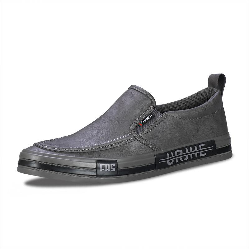Spring Trendy Shoes Men's Shoes One Step Lazy Shoes Trendy Versatile Men Casual Breathable Leather Shoes Driving Shoes Men