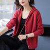 Women's Knitted Cardigan Spring Autumn New Style Solid Color Hooded Sweater Coat Loose Casual Versatile Single Breasted Top