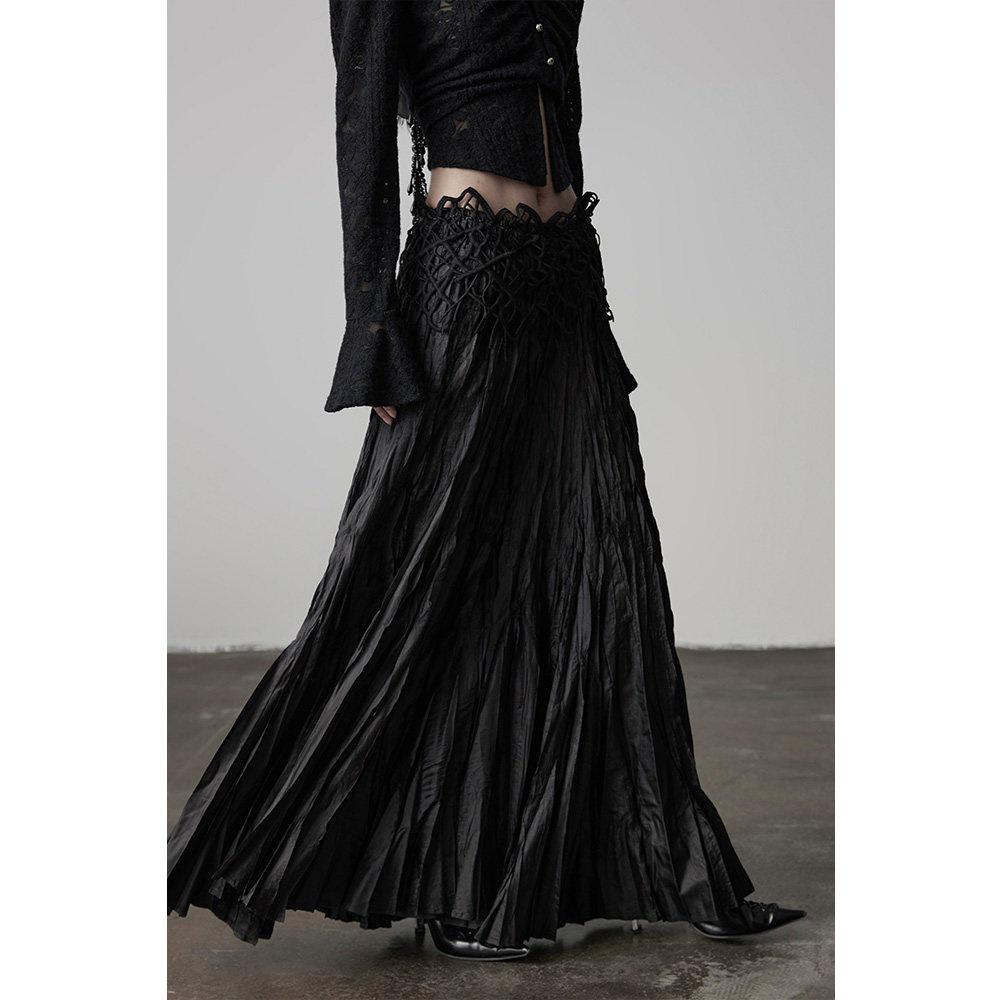 

INDULGE Nirvana Pleated Dark Long Black Skirt for Women - Spring/Autumn Collection. M