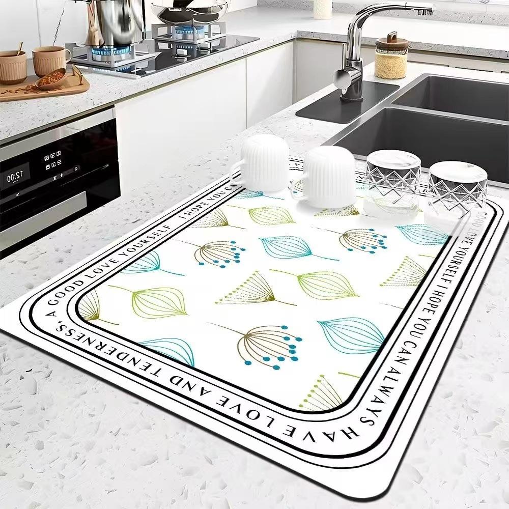 Nordic Light Luxury Kitchen Countertop Drain Mat Technology Cloth Bathroom Bathroom Absorbent Non-slip Quick Dry Mat